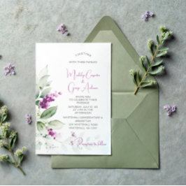 Invitación Boda de la planta de lavanda púrpura