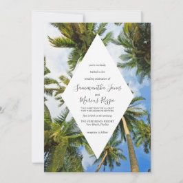 Invitación Boda de la Playa de la Florida, Palm Tree Tropical