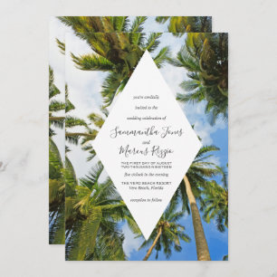 Invitación Boda de la Playa de la Florida, Palm Tree Tropical