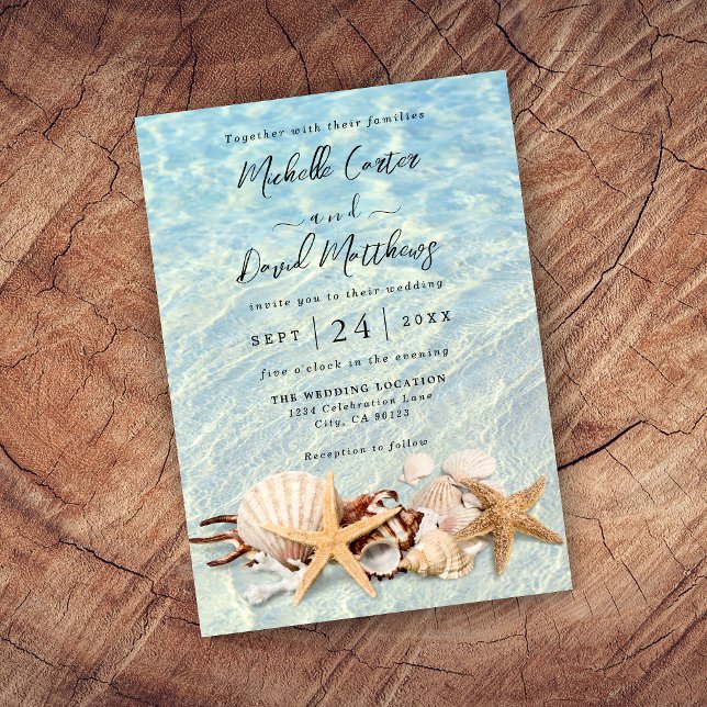 Invitación Boda de la playa de Ocean Beach Tropical (Subido por el creador)