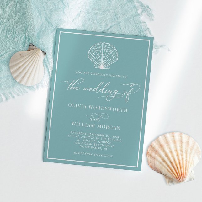 Invitación Boda De La Playa Elegante De Vidrio De Mar (Subido por el creador)