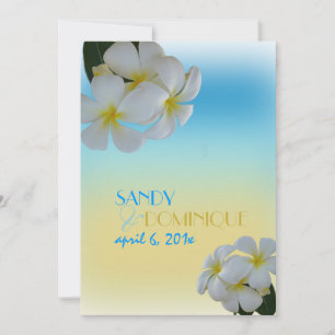 Invitación BODA DE LA PLAYA/MISTA DE OCÉANO/PLUMERIA DE PixDe