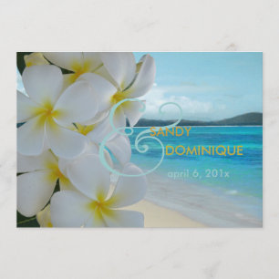 Invitación BODA DE LA PLAYA/PLUMERIA DE PixDezines
