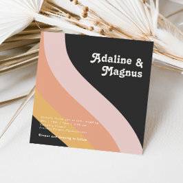 Invitación Boda de la Plaza Arcoiris Oscura del Retro Moderno