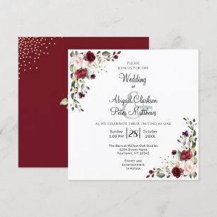 Invitación Boda de la Plaza del Relieve metalizado dorado Flo