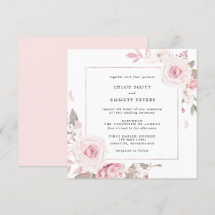 Invitación Boda de la Plaza Floral Rosa