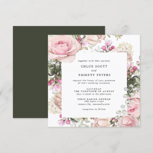 Invitación Boda de la Plaza Floral Rosa