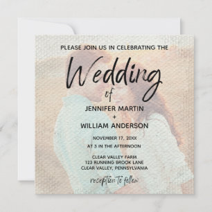 Invitación Boda de la plaza fotográfica con fondo de texto