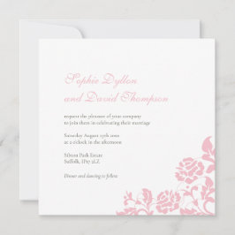 Invitación Boda de la Plaza Rosa Rosa de Flor Vintage