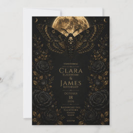 Invitación Boda de la Polilla de la Muerte Gótica - Romance O
