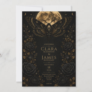 Invitación Boda de la Polilla de la Muerte Gótica - Romance O