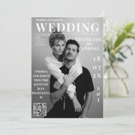 Invitación Boda de la portada de la revista de fotos en blanc