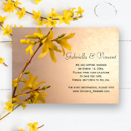 Invitación Boda de la primavera amarilla en Forsythia Save th