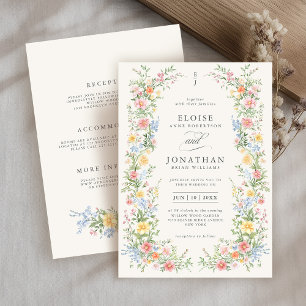 Invitación Boda de la primavera de la orquesta suave pastel e
