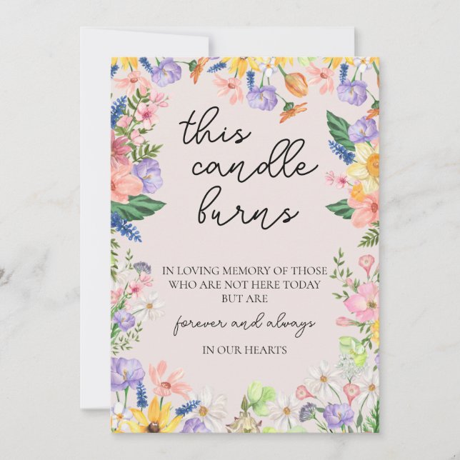 Invitación Boda de la primavera de las flores silvestres esta (Anverso)