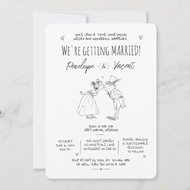 Invitación Boda de la Princesa y la Rana (Anverso)