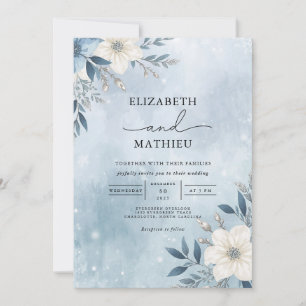 Invitación Boda de la rama azul escarcha