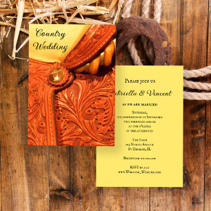 Invitación Boda de la región de la silla de caballo occidenta