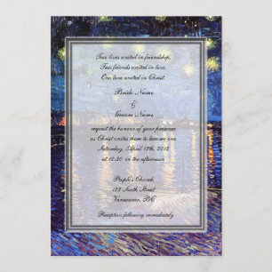 Invitación boda de la religión, noche estrellada de van Gogh