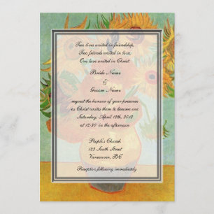 Invitación boda de la religión, van Gogh doce girasoles