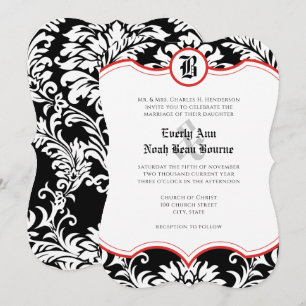 Invitación Boda de la Renaissance Medieval con acentos rojos