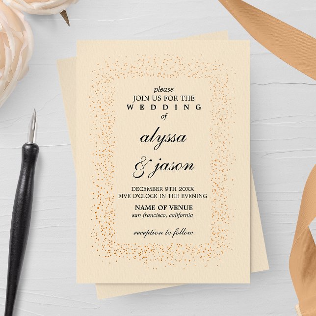 Invitación Boda de la reventada de Confetti de Champagne y Br (Subido por el creador)