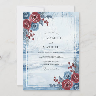 Invitación Boda de la Rosa de Acero Carmesí