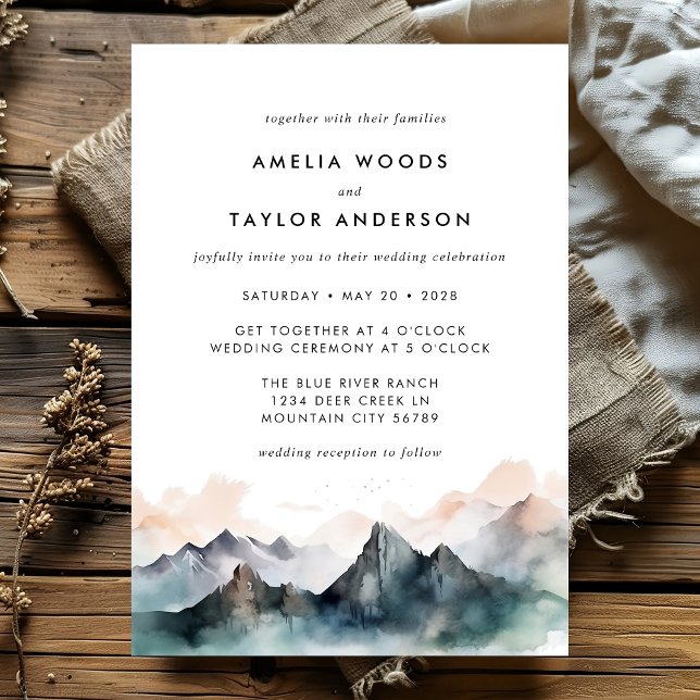 Invitación Boda de la selva acuática moderna (Subido por el creador)
