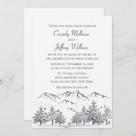 Invitación Boda de la Selva Montañosa Rústica del País Blanco