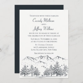 Invitación Boda de la Selva Montañosa Rústica del País Blanco