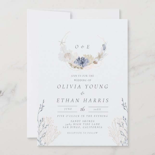 Invitación Boda de la Serenidad del Mar (Anverso)