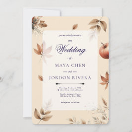 Invitación Boda de la temporada de cosecha otoñal de Champagn