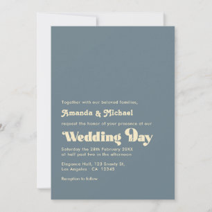 Invitación Boda de la tipografía azul y el champán