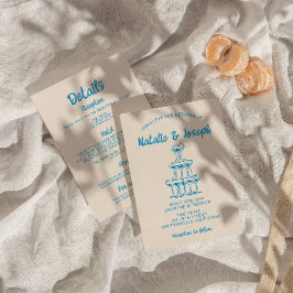 Invitación Boda De La Torre De Champagne Azul