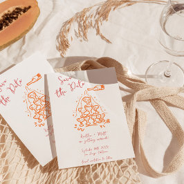 Invitación Boda de la Torre de Champagne de mano Funky