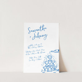 Invitación Boda de la Torre de Champagne de mano Funky