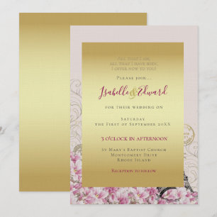 Invitación Boda de la Torre Eiffel de París Romántico