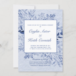 Invitación Boda de la vegetación azul toscana