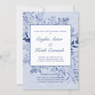 Invitación Boda de la vegetación azul toscana