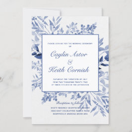 Invitación Boda de la vegetación azul toscana