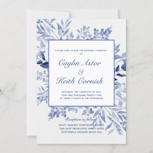 Invitación Boda de la vegetación azul toscana