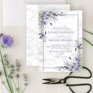 Invitación Boda de la vegetación de Eucalyptus Lavender Rústi
