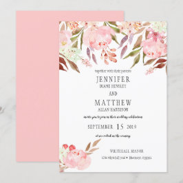 Invitación Boda de la vegetación de flores silvestres de los 