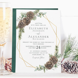 Invitación Boda de la vegetación de la pina de color de agua 