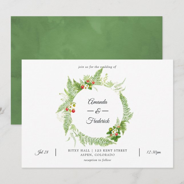 Invitación Boda de la vegetación salvaje (Anverso / Reverso)