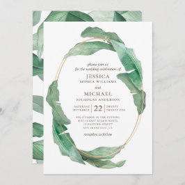 Invitación Boda de la vegetación tropical. Acuarela botánica
