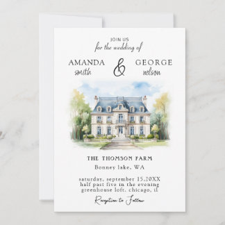 Invitación Boda de la Vena de color de agua