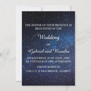 Invitación Boda de la Vía Láctea del Cielo Nocturno Estrellad