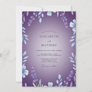 Invitación Boda de la vid de flor de violeta