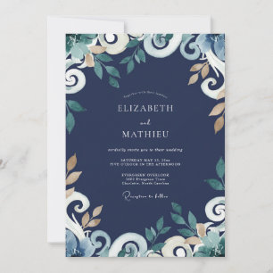 Invitación Boda de la Vid Dorada de Medianoche